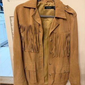 Ralph Lauren Tan Suede Fringe Jacket